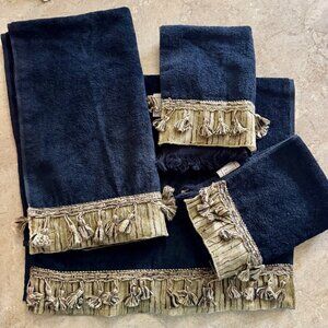 Avanti Decorative 2 Hand Towel Set 2 Face Guest Bathroom Tassels Lot 4 Vintage
